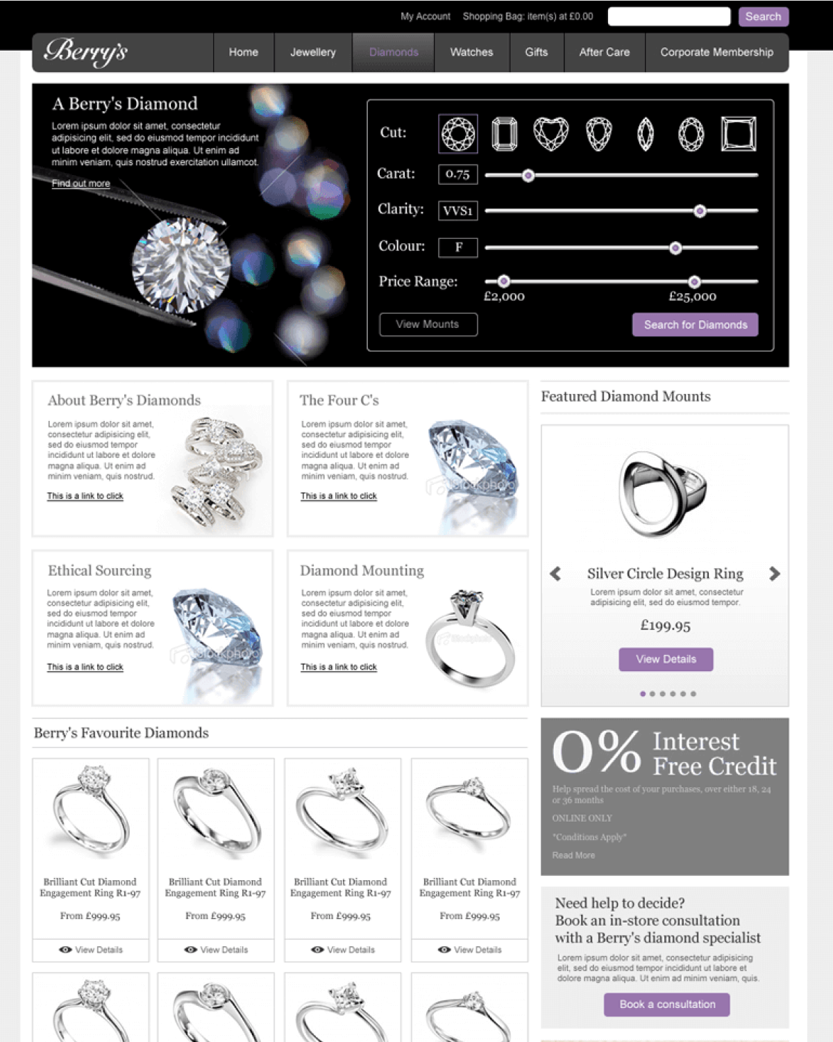 Berrys Jewellers Diamond tool website