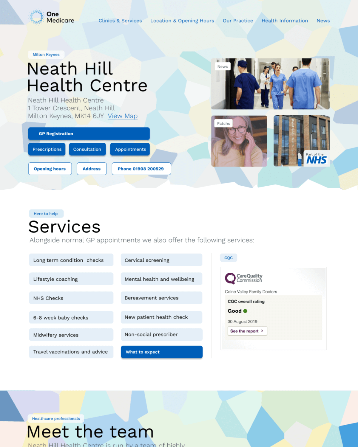 NHS website homepage